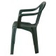 Silla Respaldo Bajo Resina Monobloc, Color Verde, Modelo Lyra