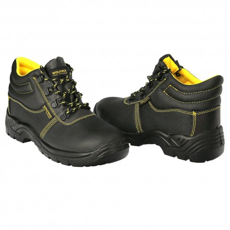 Botas Seguridad S3 Piel Negra Wolfpack Nº 41 Vestuario Laboral,calzado Seguridad, Botas Trabajo. (Par)