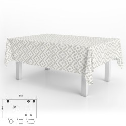 Mantel Hule Rectangular ZigZag Impermeable Antimanchas PVC 140x250 cm. Recortable Uso Interior y Exterior