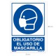 Cartel Obligatorio el Uso de Mascarilla 21x 30 (Alt.) cm.