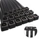 Brida Nylon 100%. Color Negro 9,0 x 780 mm. Bolsa 100 unidades. Abrazadera Plastico, Organizador Cables, Alta Resistencia