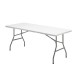 Mesa Plegable Rectangular HDPE Multifuncional, Portatil, Resistente,Multiusos 180x74x74 cm. Color Blanco