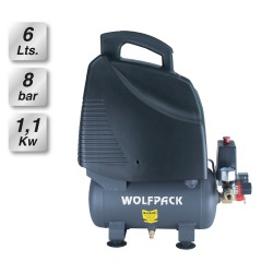 Compresor Aire 6 Litros / 8 Bares / 1,1 Kw - 1,5 HP Sin Aceite