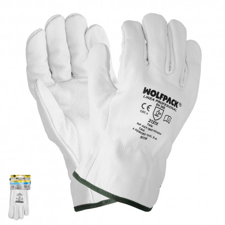 Guantes Piel FLOR 10" Con Colgador (Par)