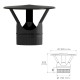 Sombrero Estufa Vitrificado Negro Ø 150 mm. Sombrero Tubo Chimenea, Sombrero Tubo Humo, Sombrero Tubo Calefacción, Sombrero Humo