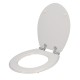 Tapa Wc Universal Blanca Caida Amortiguada, Asiento Inodoro, Cierre Lento, Bisagras Ajustables,