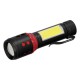 Linterna LED De Mano Mini Aluminio Recargable USB (1.200 mah) 500 Lumenes 5 Watt. Con Función Zoom y Clip Sujeción