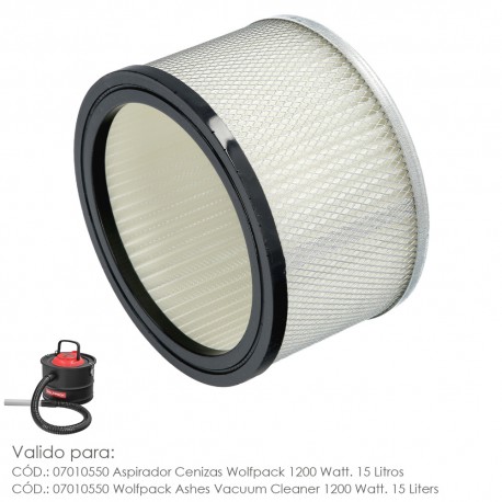 Filtro Para Aspirador De Cenizas Aspirador Cenizas Wolfpack 1200 Watt. 15 Litros (Codigo 07010550)