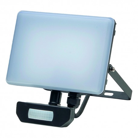 Foco Led Plano 10 Watt. 900 Lumens. Luz blanca 4000ºK Protección IP65. Cuerpo Aluminio. Con Sensor.