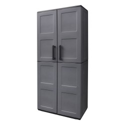 Armario Resina Alto 68 x 37 x 163 cm. Con Portaescobas. Color Gris Oscuro