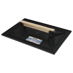 Talocha Plastico 32 x 22 cm. Mango Madera Negra Con Alveolos