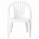 Silla Respaldo Bajo Resina Monobloc, Color Blanco, Modelo Lyra