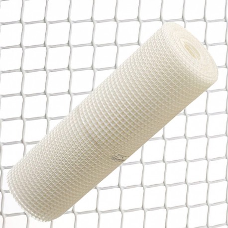 Malla Cuadrada Plastico 1,0 cm. x 1 metro. Blanca Rollo 25 metros