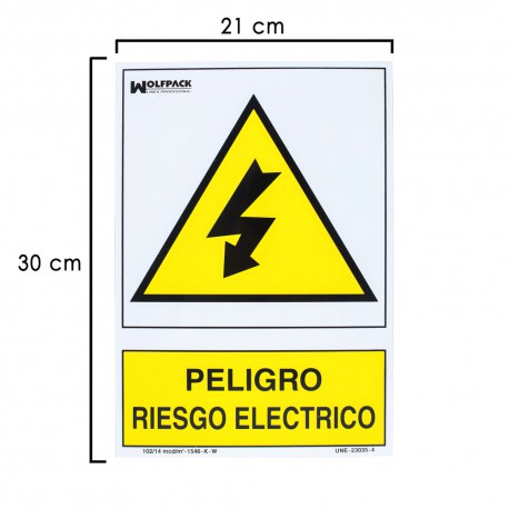 Cartel Peligro Electrico 21x 30 (Alt.) cm.